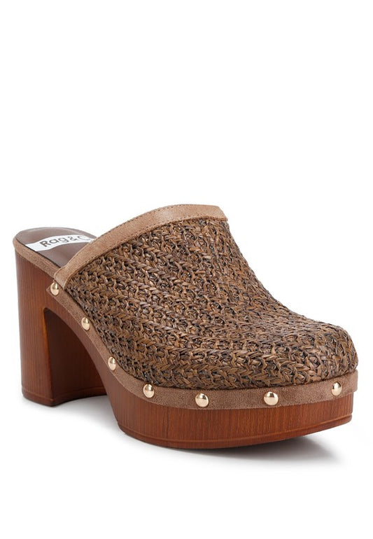 Raffia Platform Clogs