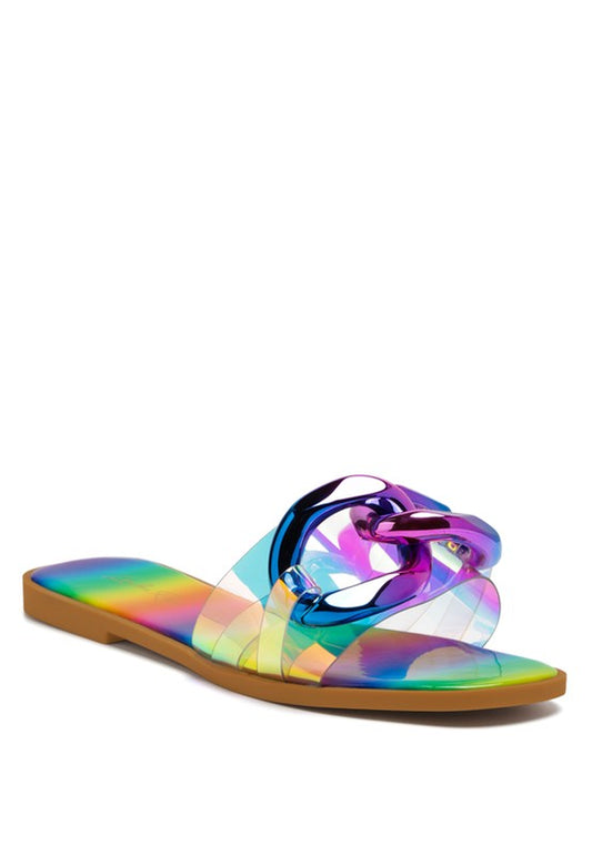 CATHY CLEAR SLIDE FLATS